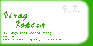 virag kopcsa business card