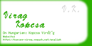 virag kopcsa business card